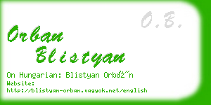 orban blistyan business card